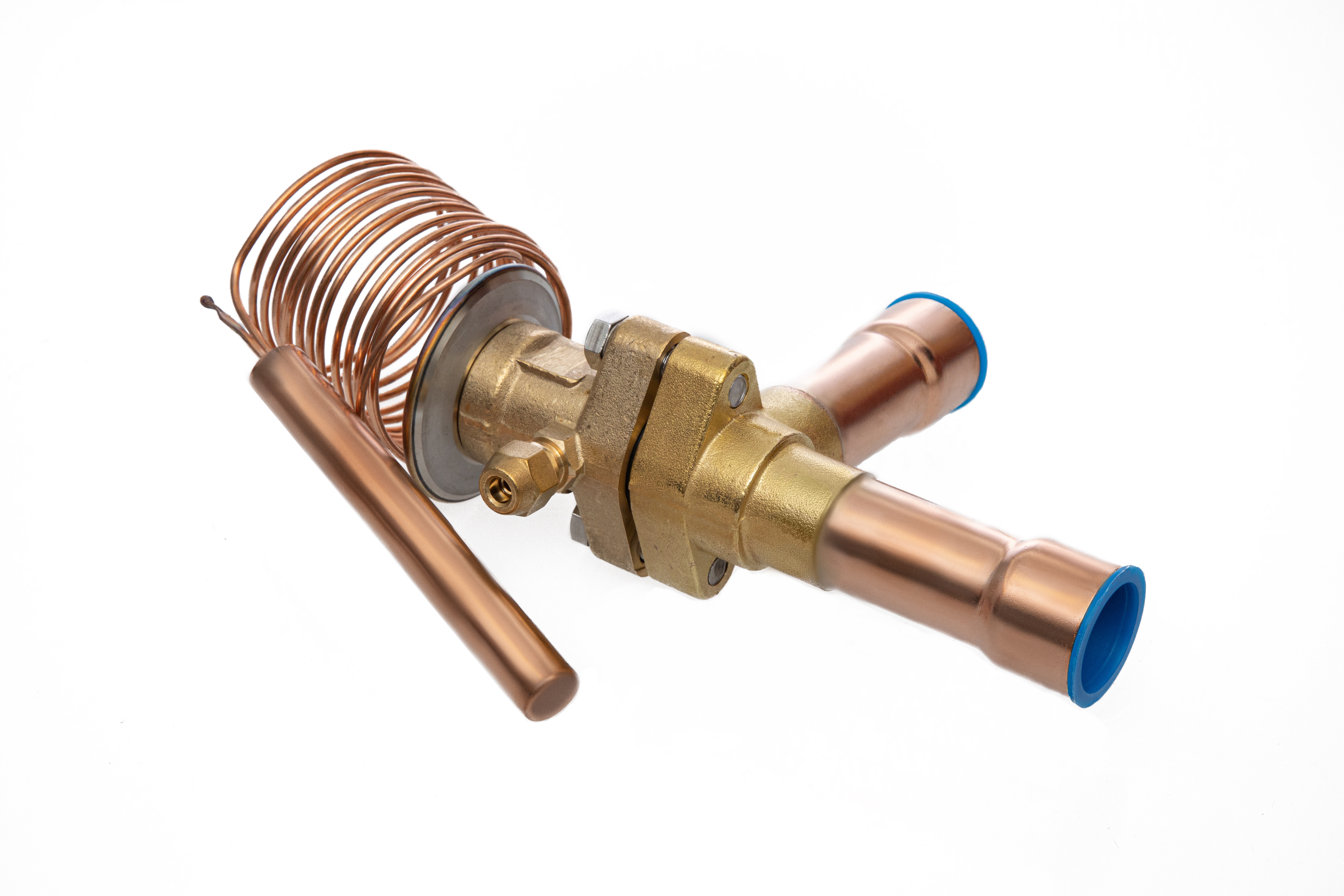 Фото Клапан терморегулирующий Ридан TE55-9.5, R404A, T кипения -40...10 ℃, угловой, присоединительные патрубки 1"1/8, артикул 069B1210R