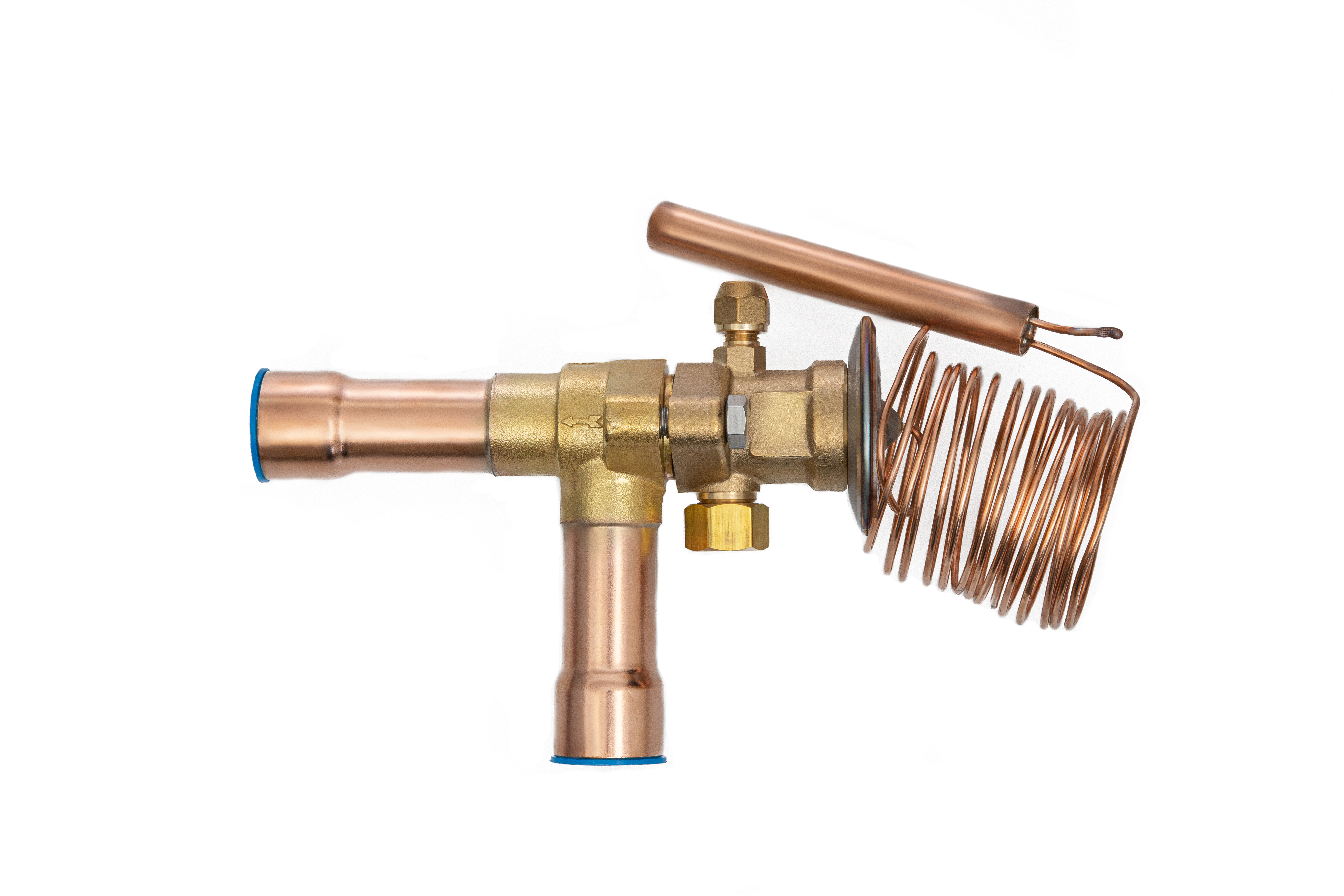 Фото Клапан терморегулирующий Ридан TE55-30, R134a, T кипения -40...10 ℃, угловой, присоединительные патрубки 1"1/8, артикул 069B3230R