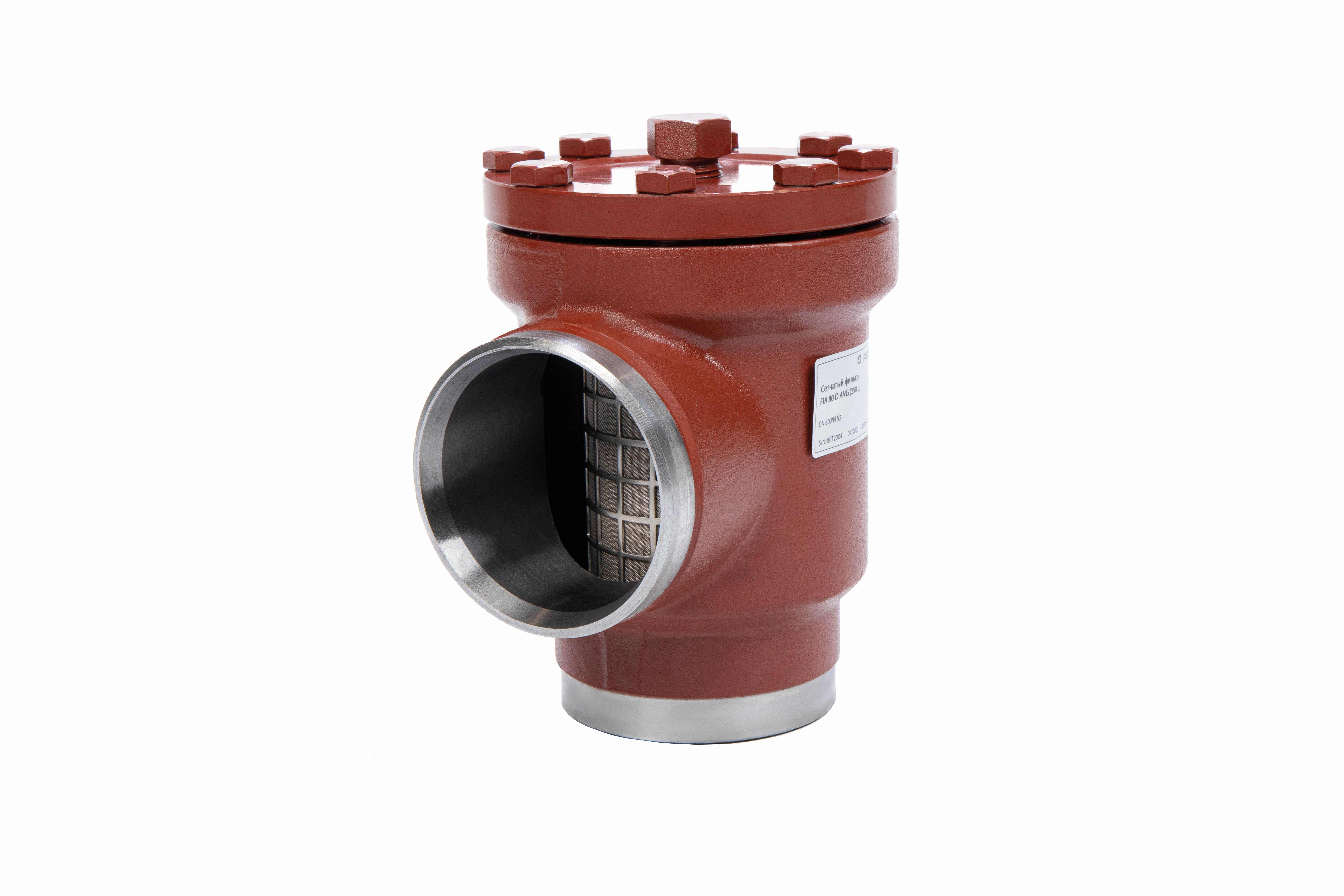 Фото Угловой сетчатый фильтр Ридан FIA, тип присоединения — 125 D (5"), DN 125, PN 52, c фильтрующей сеткой 250 мкм, артикул 148B0125R